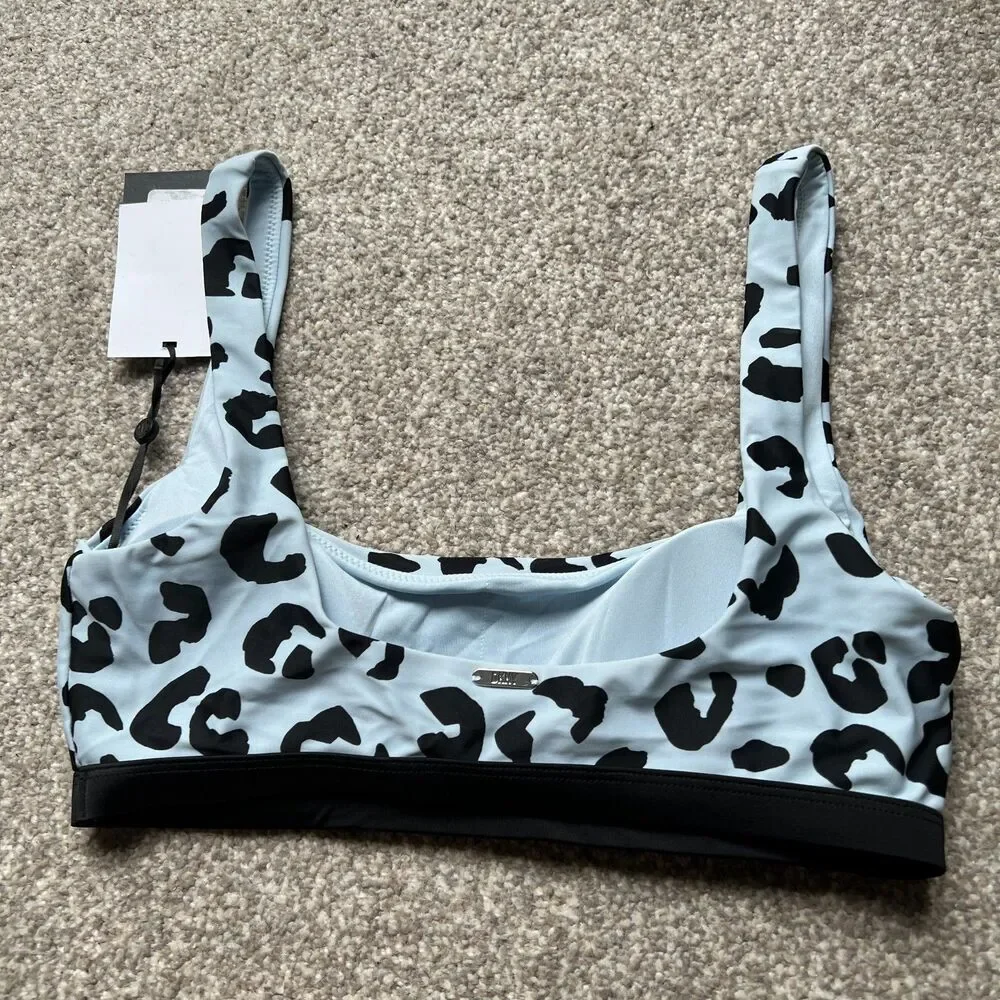 DKNY SWIM sz S Grey Cheetah Print‎ Bralette 1